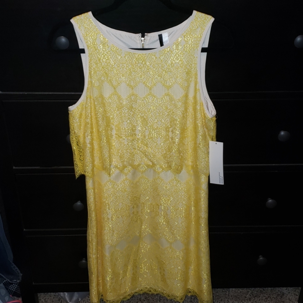 Kenzie yellow lace dress.